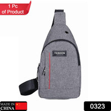 Grey crossbody bag with USB charging feature