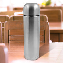 Vacuum Flask With Cover, 18/8 Stainless Steel | Hot and Cold Water Bottle with Push-Down Lid | Double Walled Stainless Steel Bottle for Travel, Home, Office, School, Picnic (750 ML)