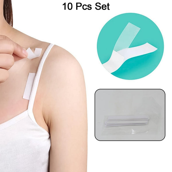 Waterproof Anti-Skid, Disposable Double Sided Adhesive Transparent for Lingerie (10 Pcs Set)