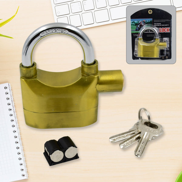 Security Alarm Metallic Lock System with 3 Keys (1 Set / Mix Color) - wholesale99.in