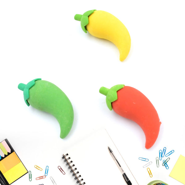 Colorful Chili Shape Erasers