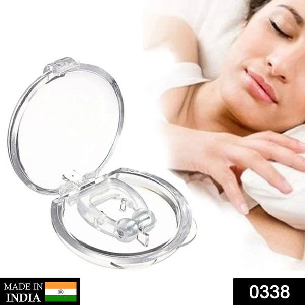 Anti-snoring device featuring a comfortable nose clip design for peaceful sleep.