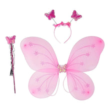 Fairy wings costume for baby girls with wand and hairband, colorful