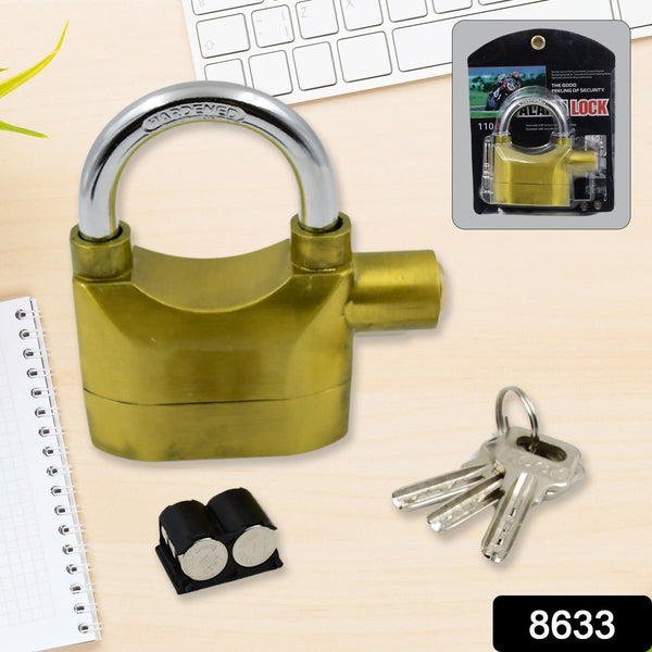 Security Alarm Metallic Lock System with 3 Keys (1 Set / Mix Color) - wholesale99.in