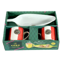 Tea Cups Set Including Plastic Leaf Shape Serving Platter