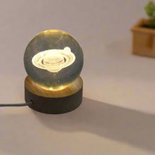 Astronaut  3D Crystal Ball lamps With Wood Base (1 Pc) - wholesale99.in