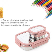 Premium Stainless Steel Leak Proof Air Tight Lunch Boxes (900ML+200ML Approx / 2 Pc Set) - wholesale99.in