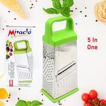 Miracle 5 In 1 Multifunctional Stainless Steel, Cheese Grater With Handle Stainless Steel Material Food Grater For Carrot, Cheese, Panner, Lemon or orange Peel and other Vegetable & Fruit  