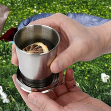 2 in 1 Camping Folding Cup with Keychain (1 Pc) - wholesale99.in