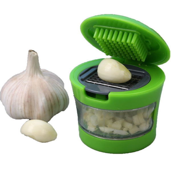 Kitchen garlic and ginger crusher with handle