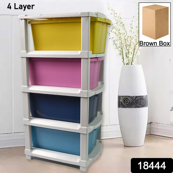 4-Layer Plastic Drawer Storage Organizer, Multi-Purpose Cabinet (1 Pc) - wholesale99.in