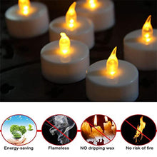 Battery-operated floating candles in a clear box