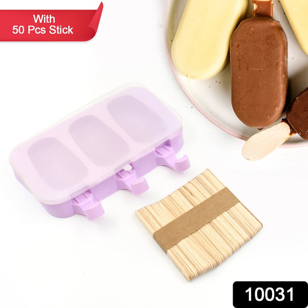 Silicone Popsicle Molds, Ice Pop Maker Molds with Lids and Sticks for Kids DIY Homemade Ice Cream, (With 50 Sticks)